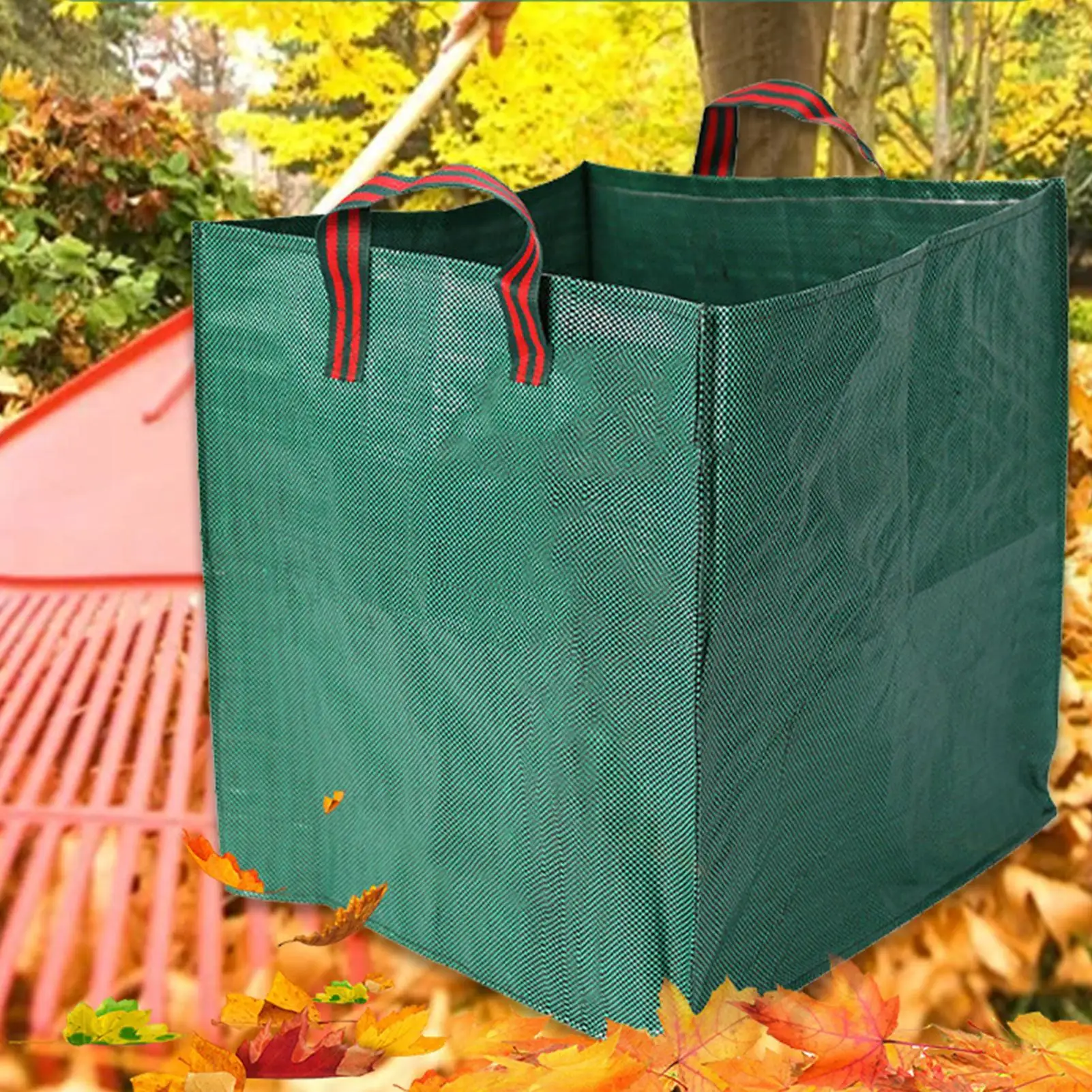 Square Heavy Duty Garden Garbage Bag Garden Trash Bag Reusable Trash Debris Containers With Handle Pool Leaf Waste Bag Bucket