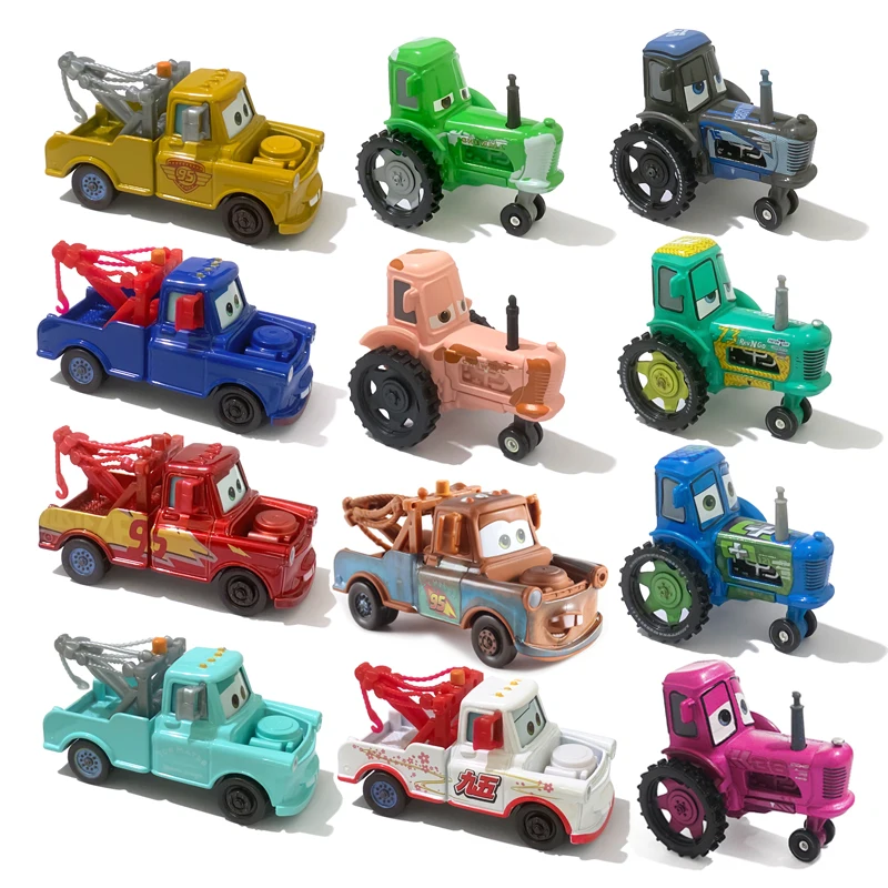 Auto 2 Auto 3 Lightning McQueen Mater Oil Boss Disney Pixar Car 1:55 Modellino in Metallo Pressofuso Collezione Auto Giocattolo Regalo per Bambini