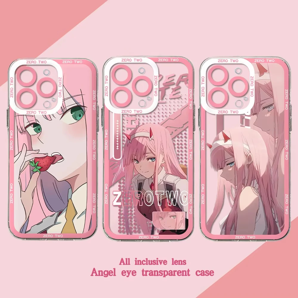 حافظة هاتف Zero Two Darling in the FranXX Anime لهاتف iPhone 16 e 15 14 13 12 11 Pro Max Plus X XS XR SE 2020 2022 Funda Coque