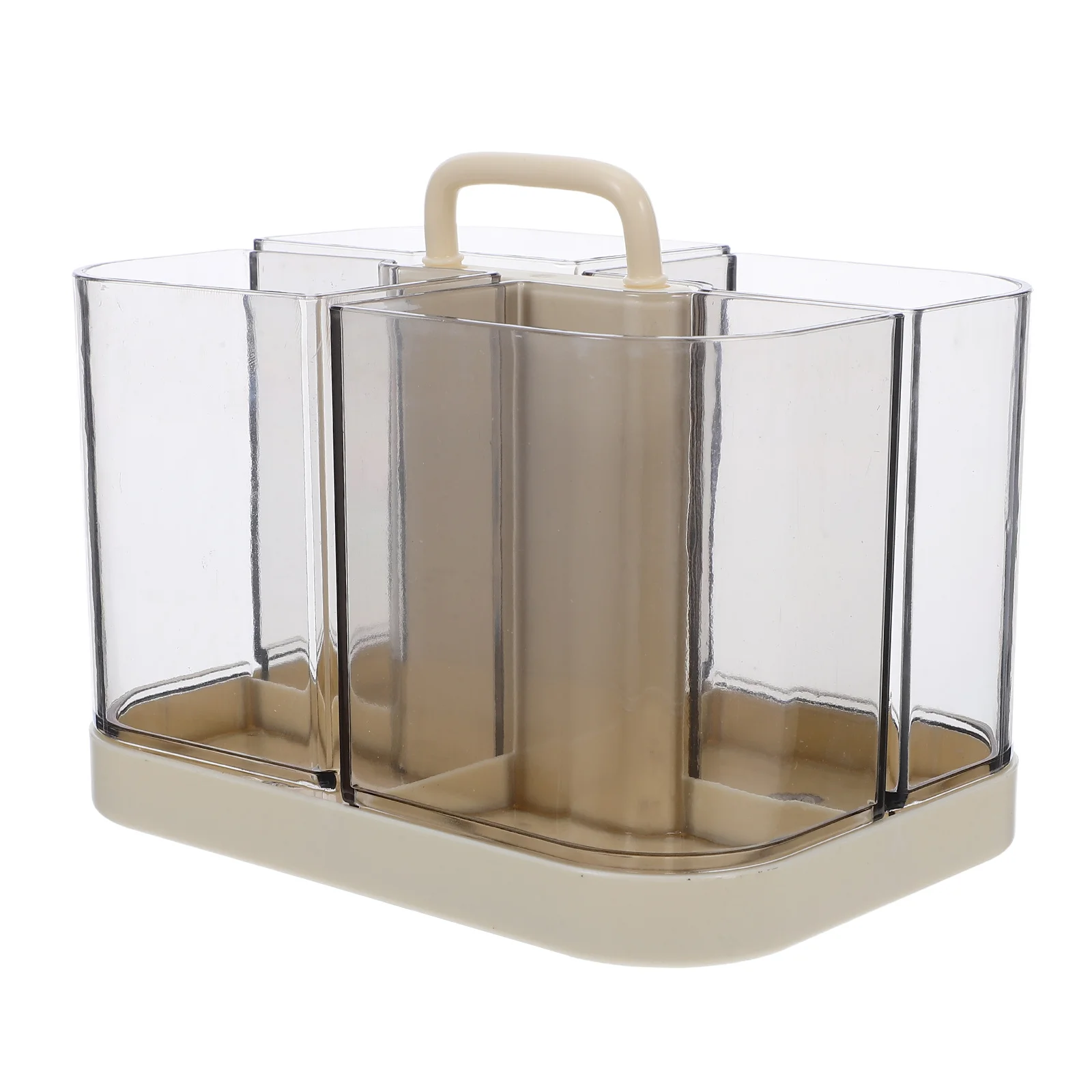 

Stackable Transparent Desk Caddy With Handle Pen Pencil Holder Large Capacity Stationery Organizer Detachable Portable Desktop