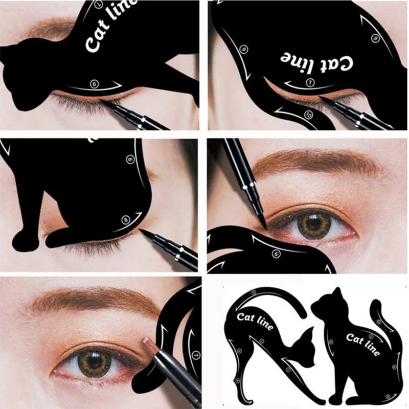 New Line Stencils Eye Template Shaper Model Easy To Make Up Eyeliner Card For Eye Makeup Tools