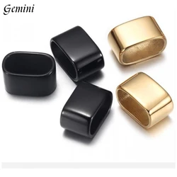 10PCs Stainless Steel Plating Spacer Bead Mirror Polish Black Large Hole Bead Slider For Diy Bracelet Jewelry Making Accessories