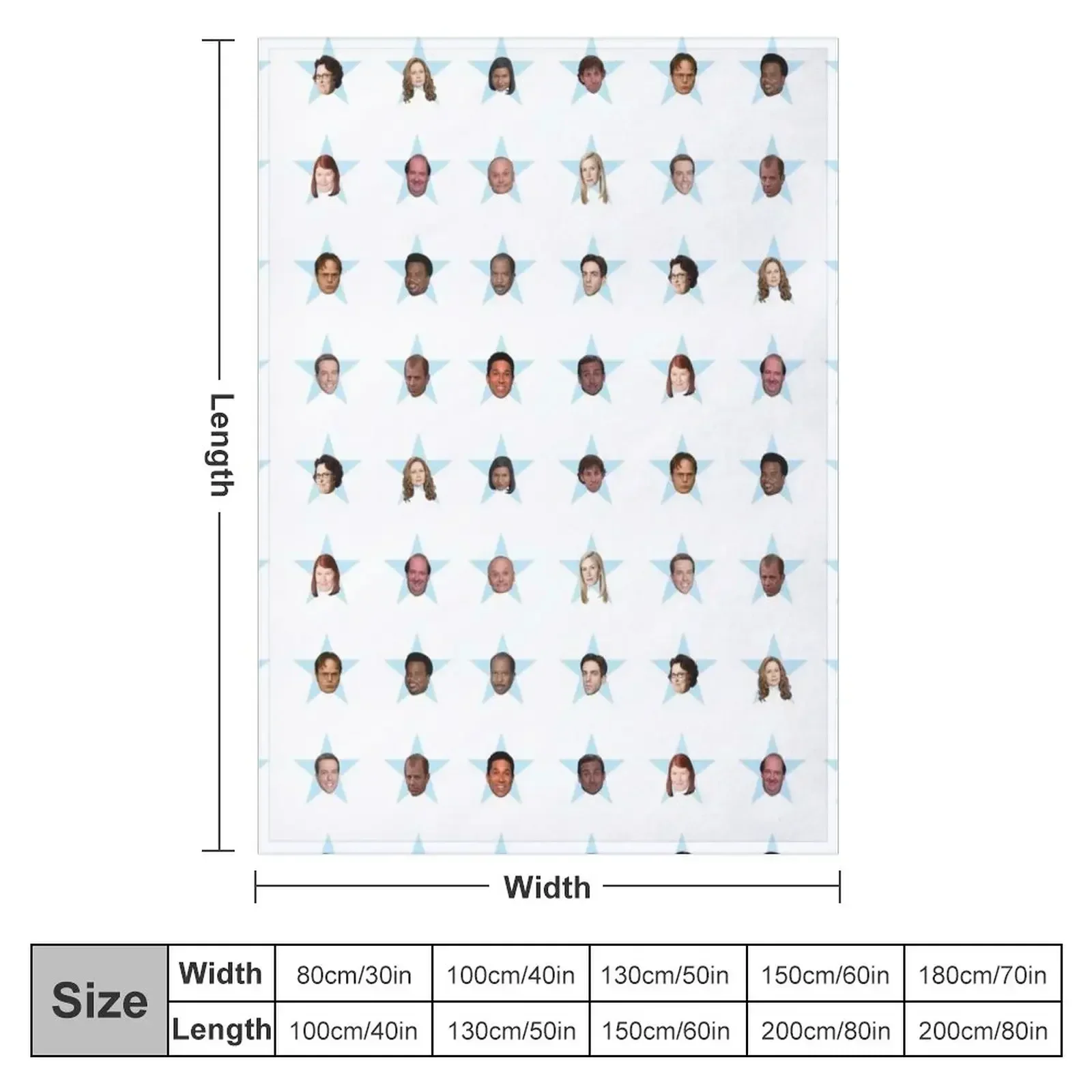 The Office Cast Star Stickers Throw Blanket Summer Beddings Warm funny gift Large Flannels Camping Blankets