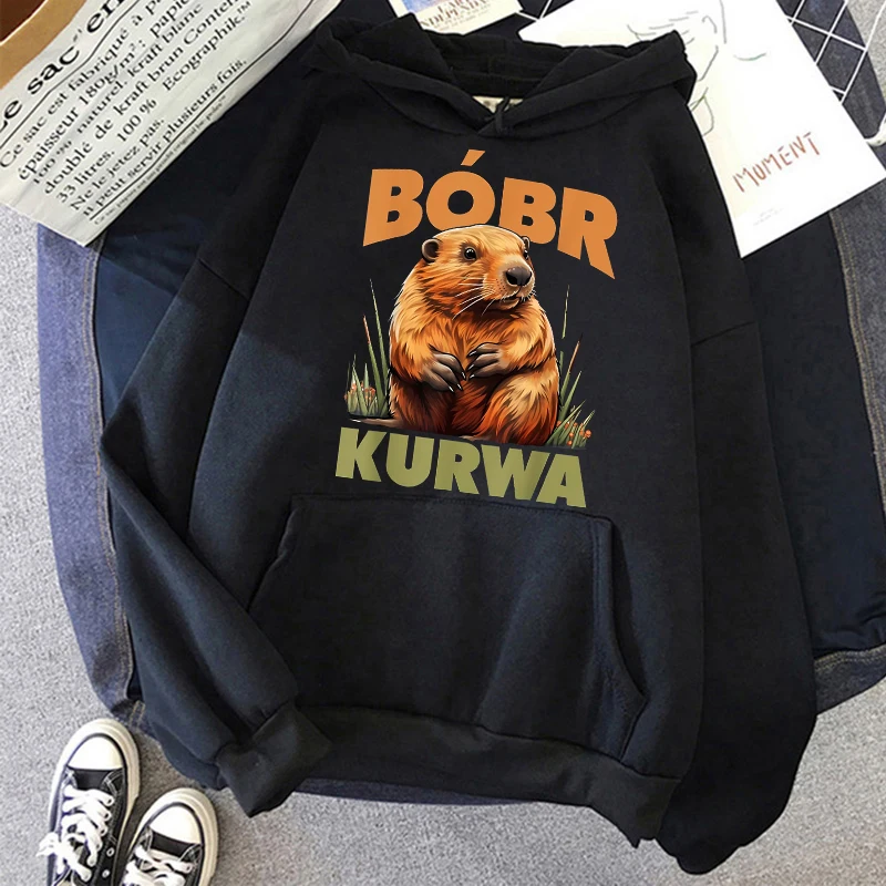 Men Women Fashion Streetwear Bobr Kurwa Harajuku Y2k Hoodies Funny Cartoon Casual Hooded Kurwa Bober Grunge Sweatshirts Clothes