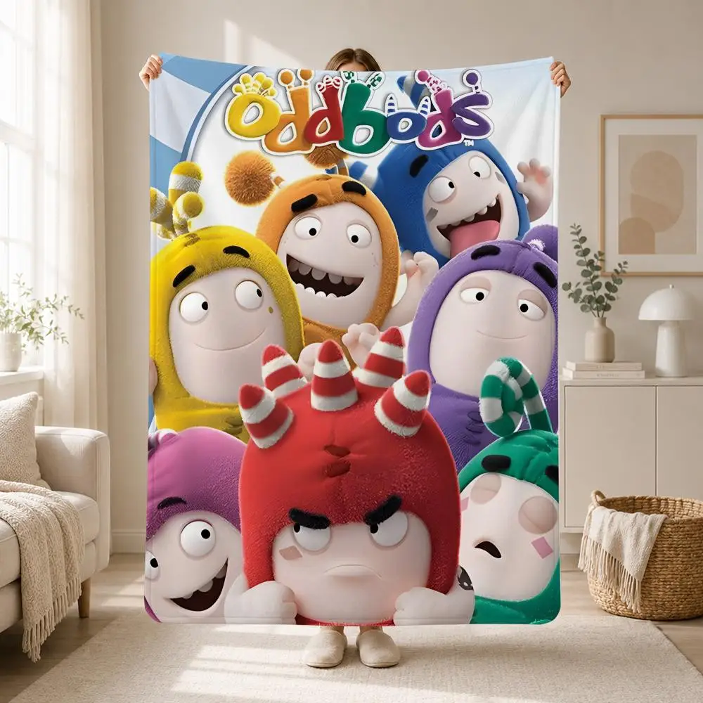 Funny Kids Cartoon Oddbods Throw Soft Plush Flannel Throw Blanket Sofa Bed Travel Home Decor