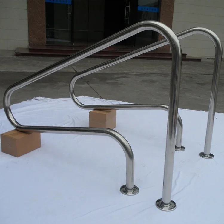 Safety flange/anchor type SS304/SS316  1.0/1.2/1.5 mm swimming pool handrail for stairs without ladder