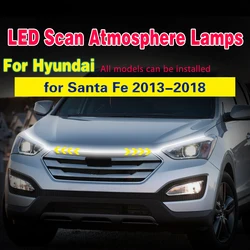 Led Decoration Lights For Hyundai Santa Fe 2013-18 Car Hood Flexible Daytime Running Light Strip Universal Decor Lamp Start-Scan