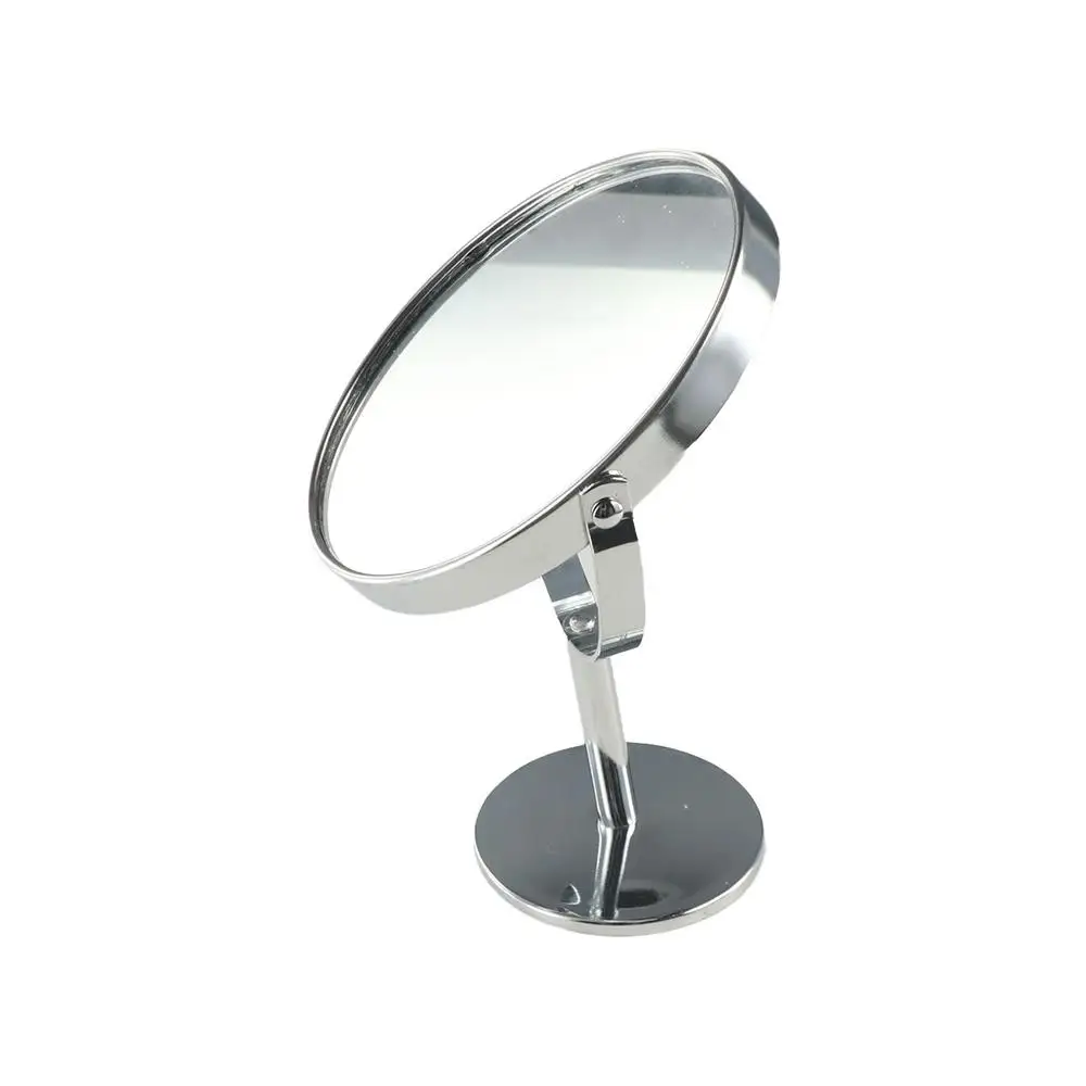 360° Rotatable Double Sided Vanity Mirror 1:2 Magnifying Iron- Alloy Desktop Stand Mirror Without Dead Corners Direct Color