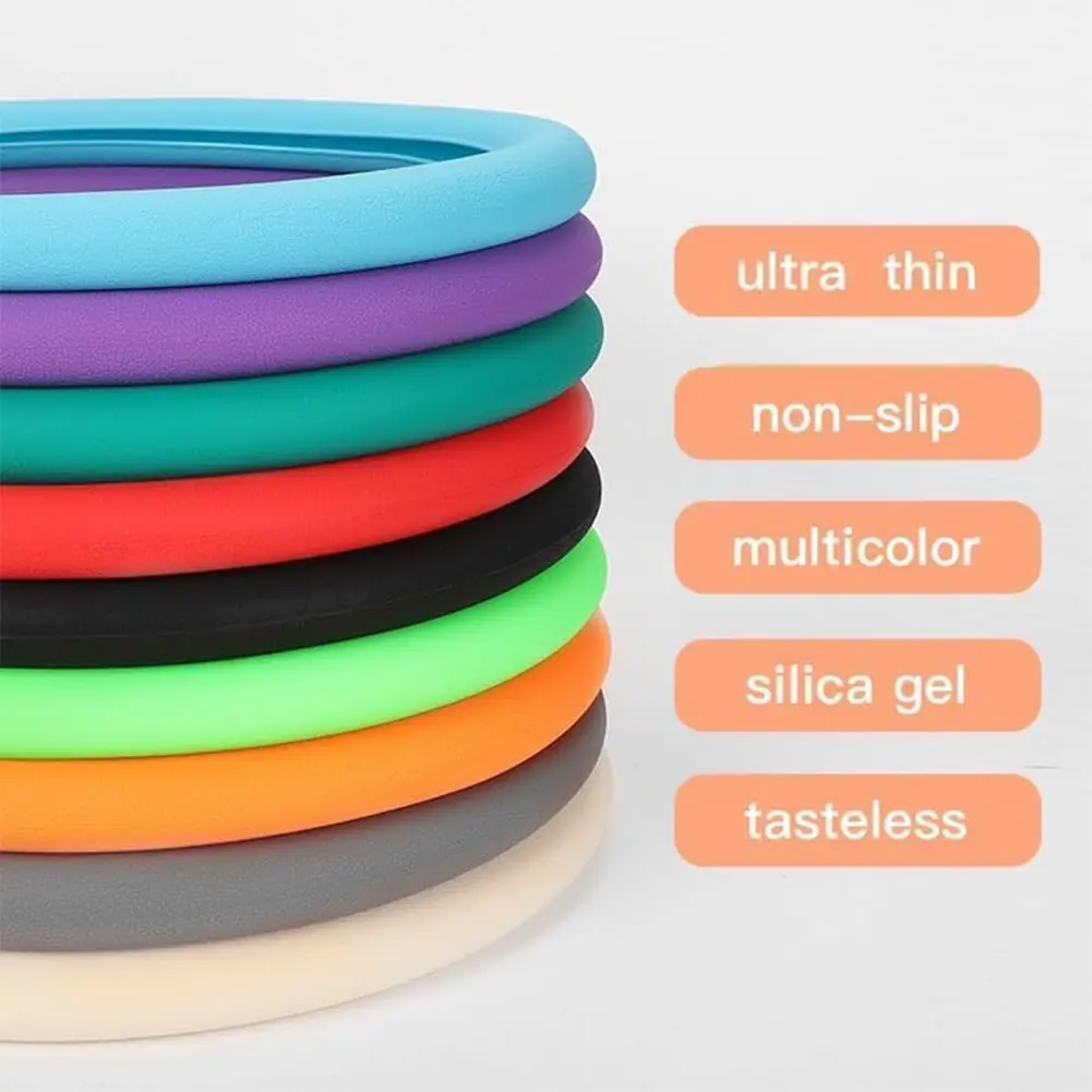 Anti-Slip Silicone Steering Wheel Cover - Universal Fit, Soft & Odorless Fits 14''/15'' Wheels, Durable & All-Season image 5