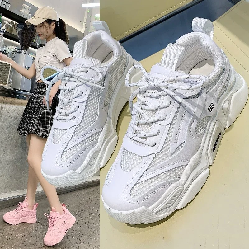 Women Casual Sports Shoes Breathable Casual Platform Sneakers Woman Outdoor Sports Jogging Shoes Thick Sole Shoes Tenis Feminino