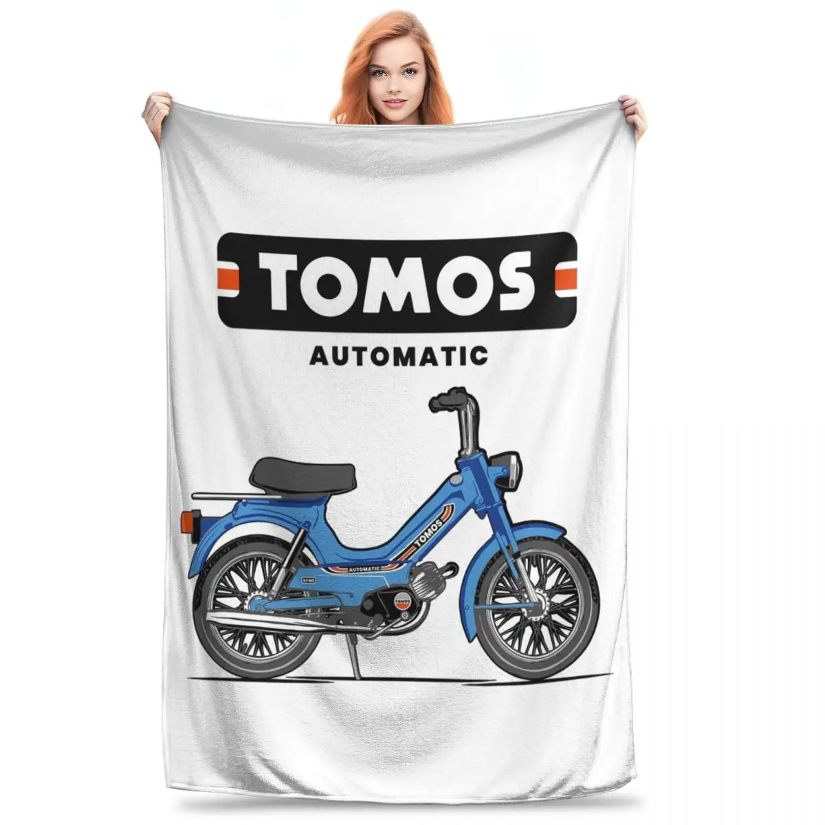 Tomos Automatic - Blue Blankets Fleece Portable Throw Blankets Sofa Throw Blanket For Home Bedroom Travel Throws Bedspread Quilt