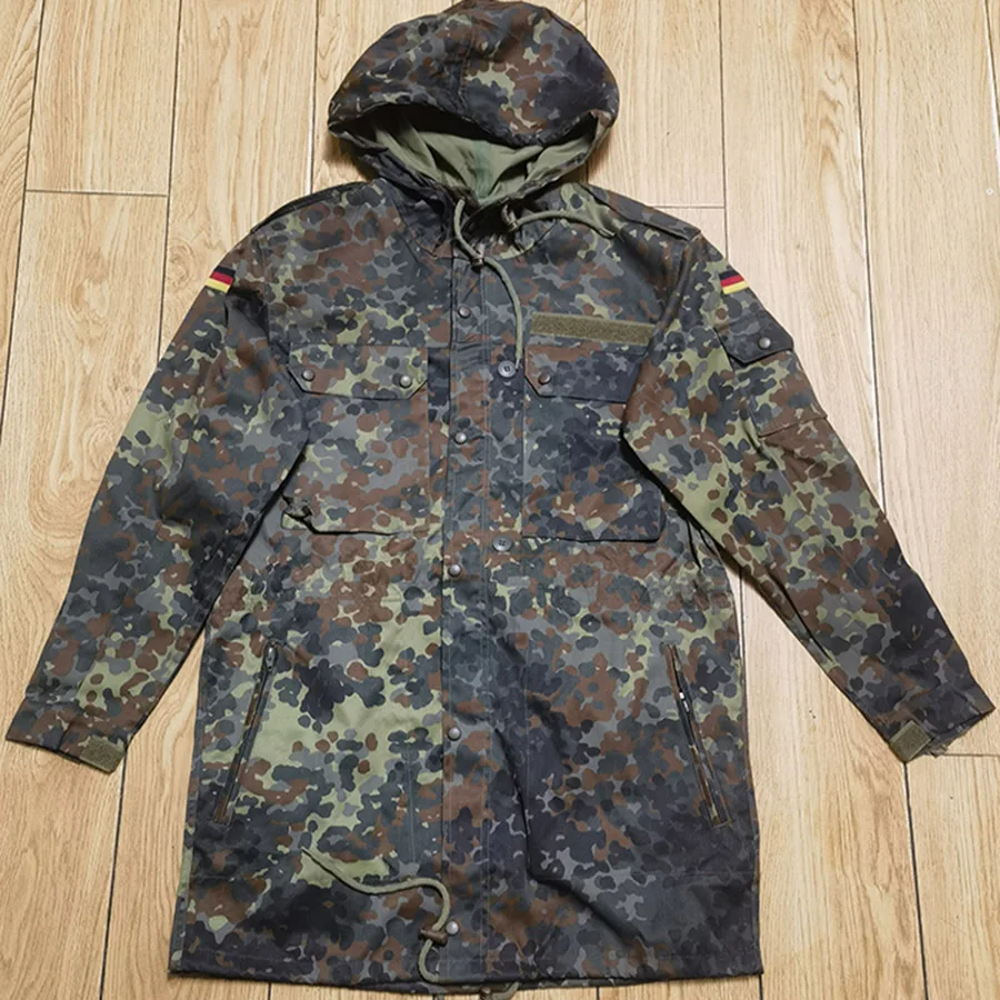 

Уличная тактическая куртка Немецкий плащ в пятнах M35 Тренч Немецкий камуфляжный плащ