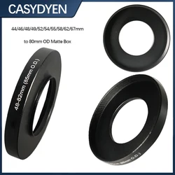 44/46/48/49/52/54/55/58/60/62-77mm / 80mm Lens Matte Box Adapter O.D Matte Box Adapter Filter Adapter Ring Step Up Ring 80mm