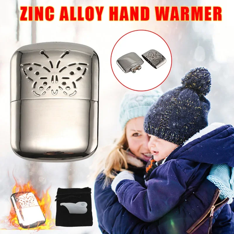 Portable Butterfly Fuel Hand Warmer Reusable Platinum Standard Pocket Handy Zinc Alloy Hand Warmers Head for Hunting Outdoor