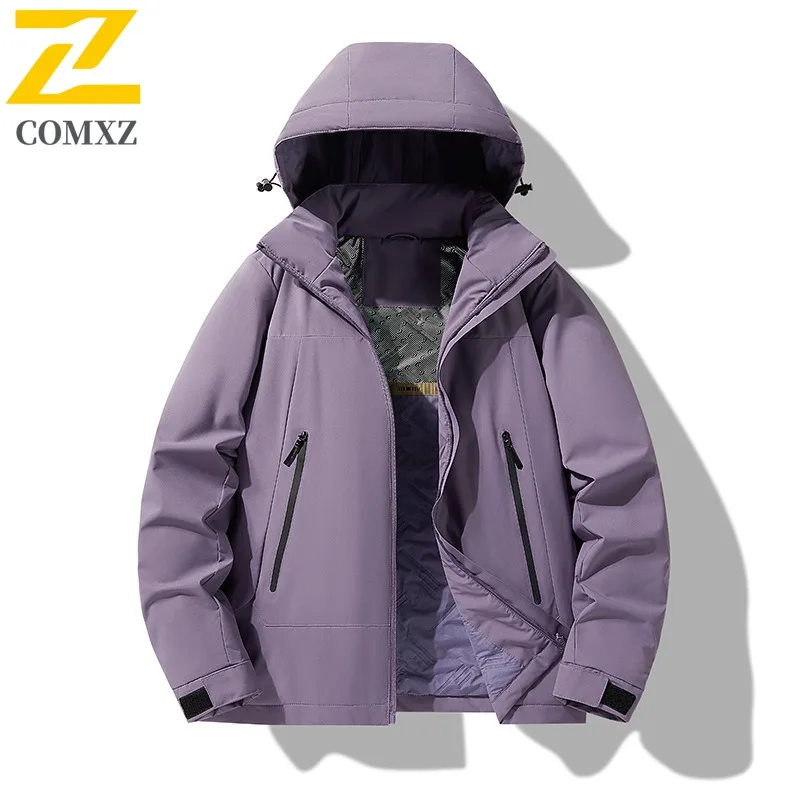 

COMXZ мужское хлопковое пальто классическая с капюшоном для путешествий на открытом воздухе утолщенная теплая парка однотонный дизайн для кемпинга морозостойкая зимняя куртка