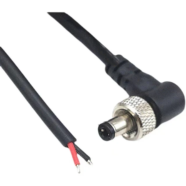 Łokieć z blokadą kabel DC nakrętka śruba monitorowanie anty-potknięcia DC5.5 * 2.5MM/2.1mm męski kabel zasilający do kamera monitorująca LED