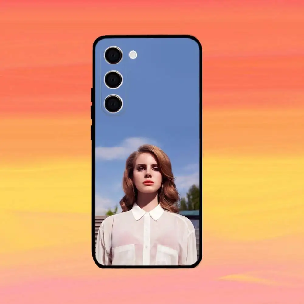 حافظة هاتف للمغني وكاتب الأغاني L-Lana D-Del Rey لهاتف سامسونج جالاكسي A73، A21s، A22، A31، A52، A53، A71، A41 غلاف أسود ناعم #4