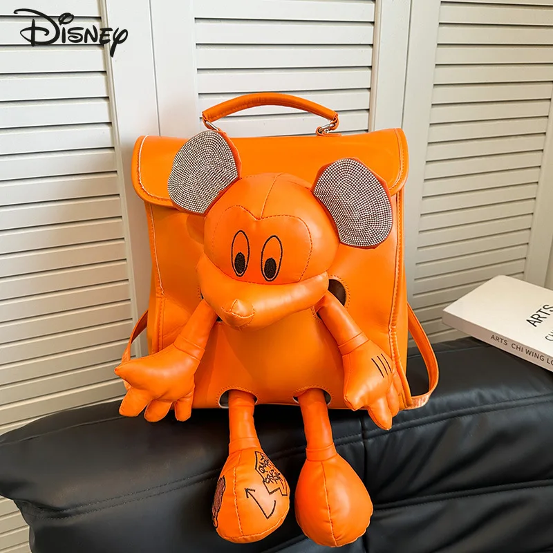 Disney Mickey New Student Doll Backpack Fashion High Quality Women's Backpack Cartoon Versatile Large Capacity Girls' Backpack