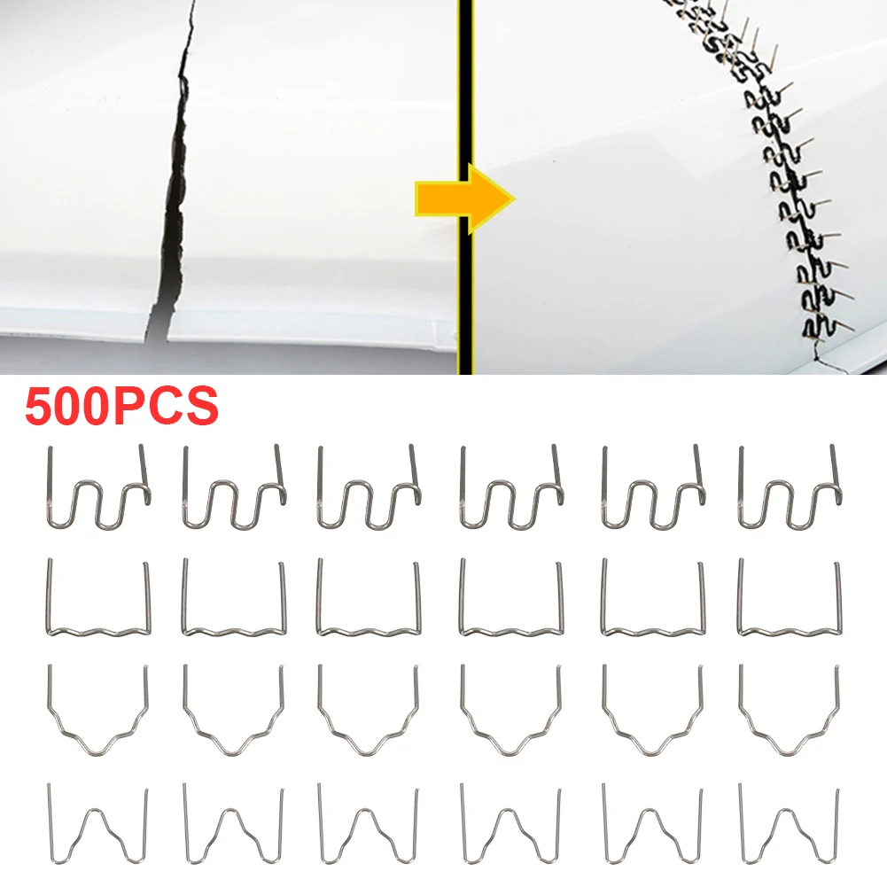 

500 Pcs Welding Rods Welding Staples Wave Flat Hot Staples for Plastic Welding Hot Stapler