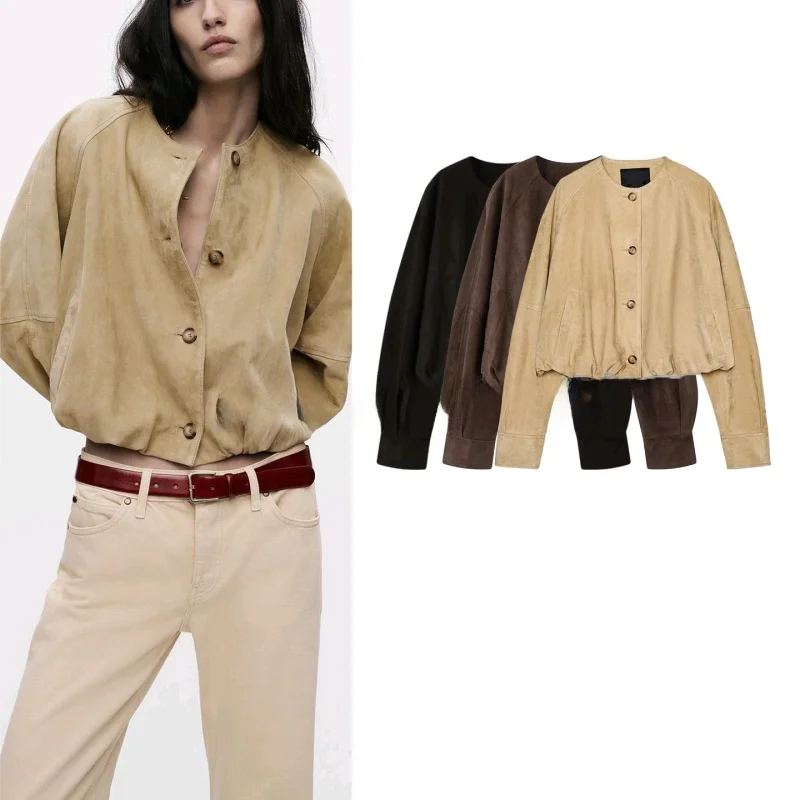 Autunno Donna Orlo a palloncino rotondo Ne Long Sve Ecopelle Jaet Capispalla Poliestere Nylon Fibra cosite Commute Sle L...