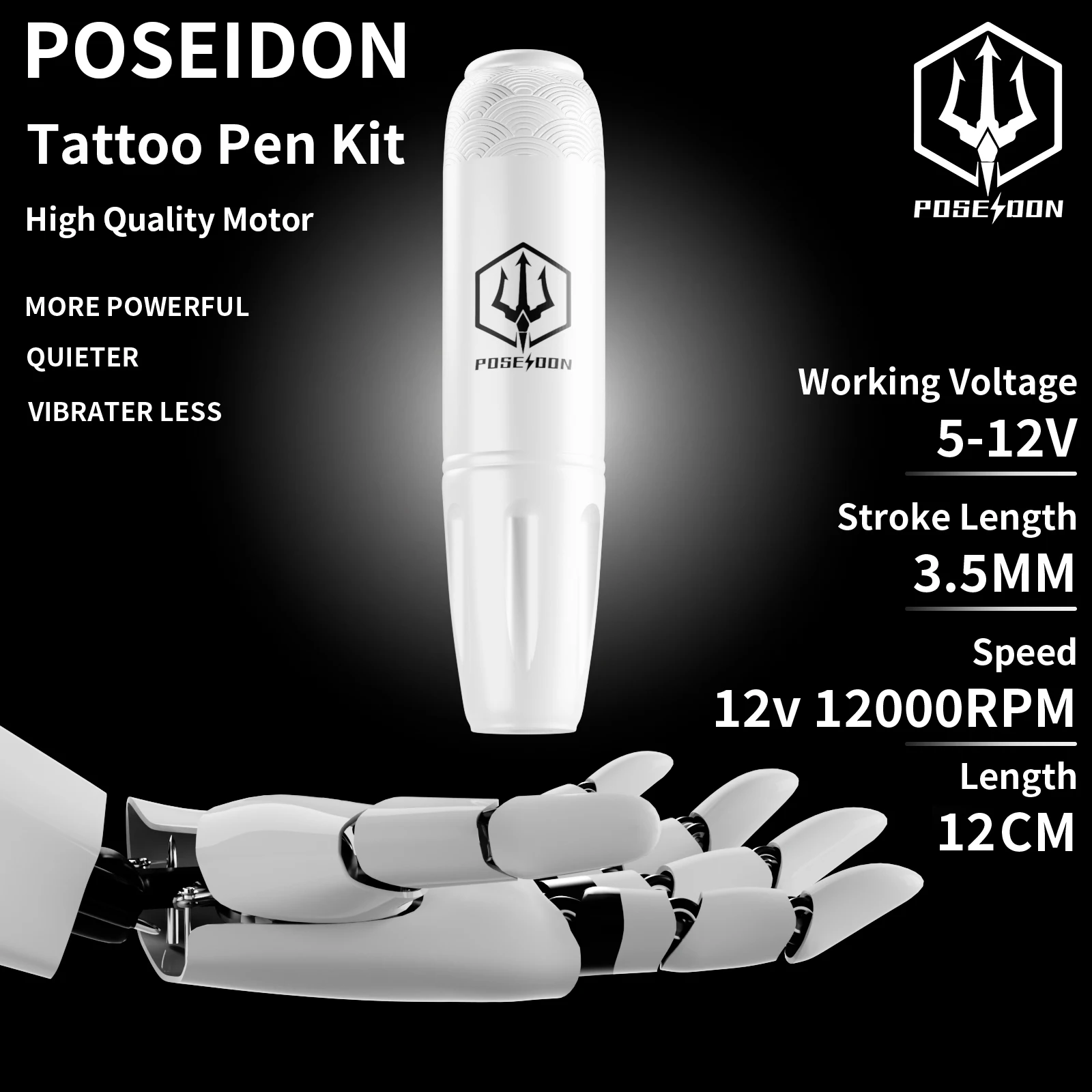 Tattoo Kit LASTJUDG White Cool Tattoo Pen Kit For Permanent Makeup Tattoo Machine Kit High Power Tattoo Power Supply Tattoo Gun