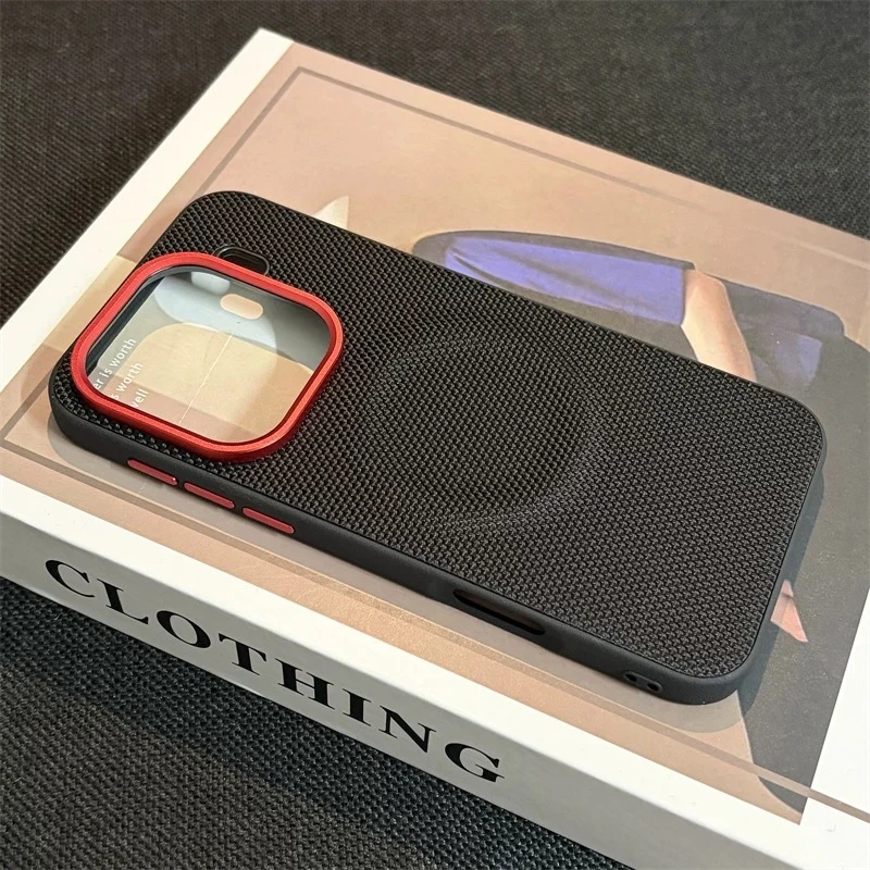 حافظة منسوجة من النايلون المغناطيسي لهاتف اوبو فايند X9 برو MagSafe غطاء خلفي من الجلد غير اللامع صديق للبشرة لهاتف Find X 9 X9Pro 5G ممتص الصدمات