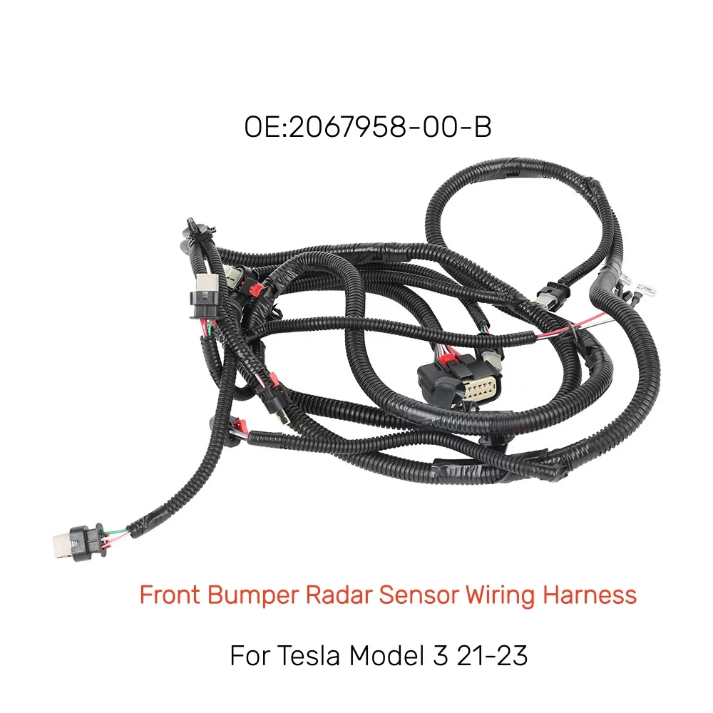 Front Radar Sensor Wiring Harness With Fog Light 2067958-00-B Fit Tesla Model 3 2021-2023 Front Bumper Harness Auto Accessories
