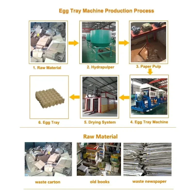 Factory Double Rotary Egg Tray Making Machine Egg Carton Packing Protection Packaging Craft Box Packing Machine for Sale