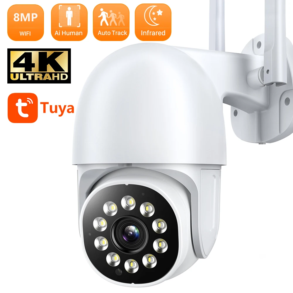 ANBIUX 8MP Tuya Camera Home 5MP HD Waterproof External Wifi Video Camera Surveillance Smart Life Auto tracking Security Camera