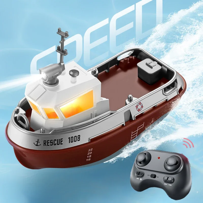 

2.4Ghz Mini RC Boat S820 1/72 Powerful Dual Motor Wireless Power RC Tugboat Model Toy Boy Gift