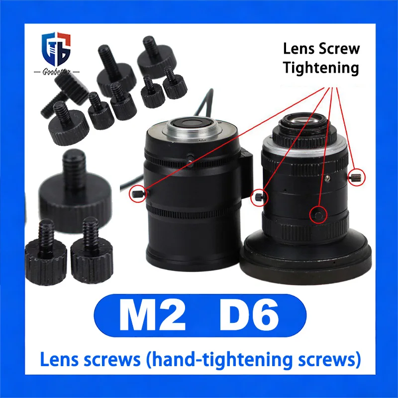 

10Pcs M2 D6 Micro Lens Screws Hand Thumb Screws Adjustable Positioning Screws for Camera Lens Repair Tiny Hand Drive Fasteners