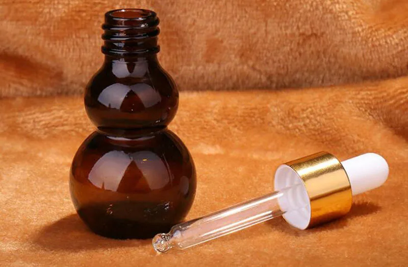 30ml10บรรจุขวดน้ำมันหอมระเหยน้ำเต้าสีน้ำตาลเข้มเกรดสูงบรรจุขวดดรอปเปอร์แก้วขนาด0มล. แบบใหม่