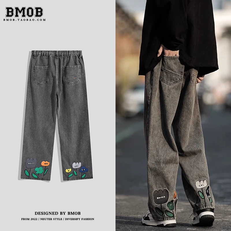 

Женские синие джинсы Y2k с граффити, японский стиль 2000-х годов, джинсовые брюки-бойфренды, винтажные мешковатые джинсовые брюки в стиле Харадзюку в стиле гранж, хип-хоп