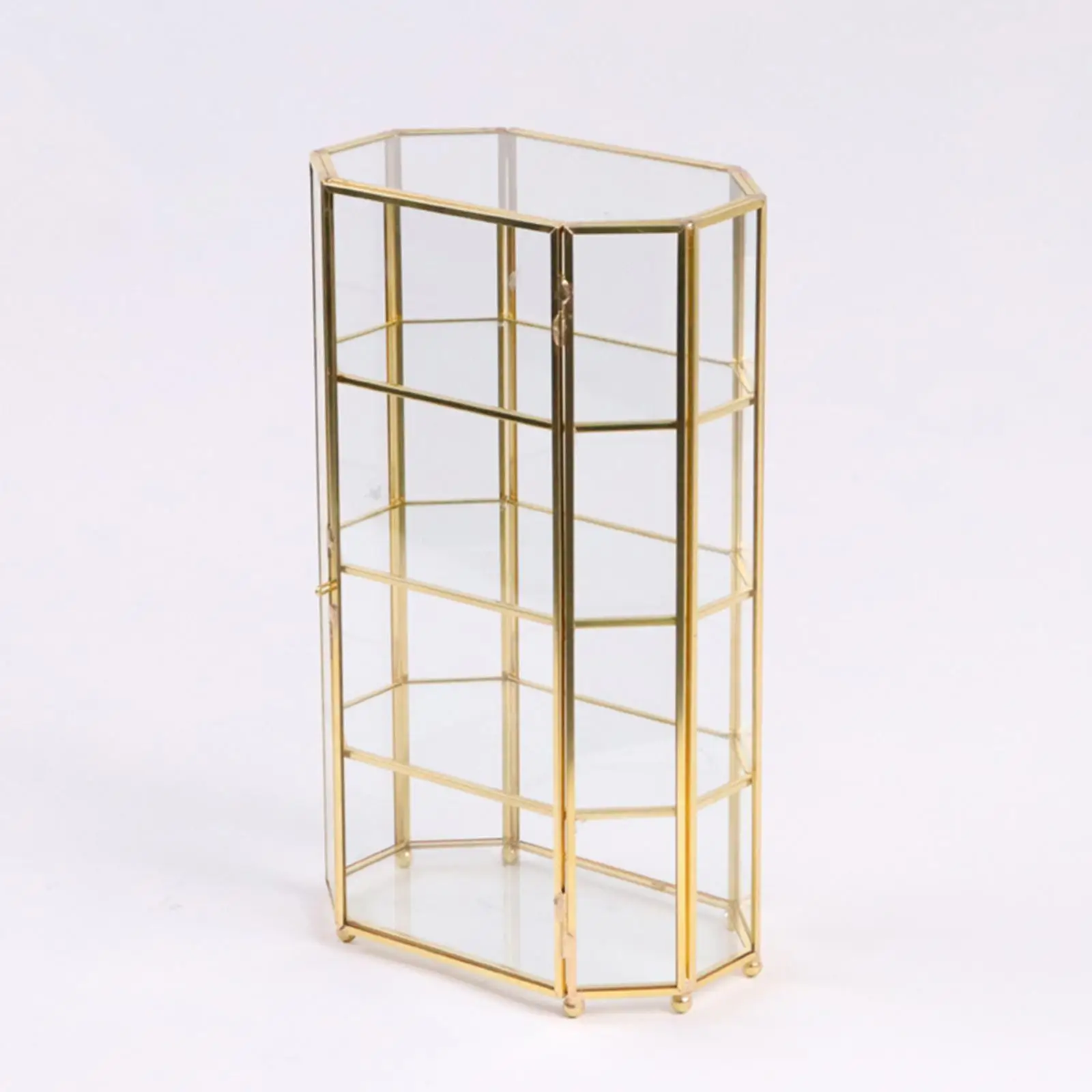 Glass Jewelry Box Convenient Decorative Box Geometric Jewelry Display Organizer Box for Living Room Women Rings