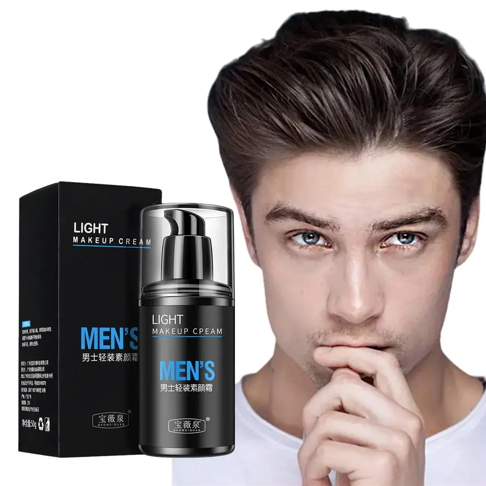 50G Men's Makeup Cream Moisturizing Face Cream Concealer Makeup Cream Men BB Cream Waterproof Foundation For Face Concealer V8W8