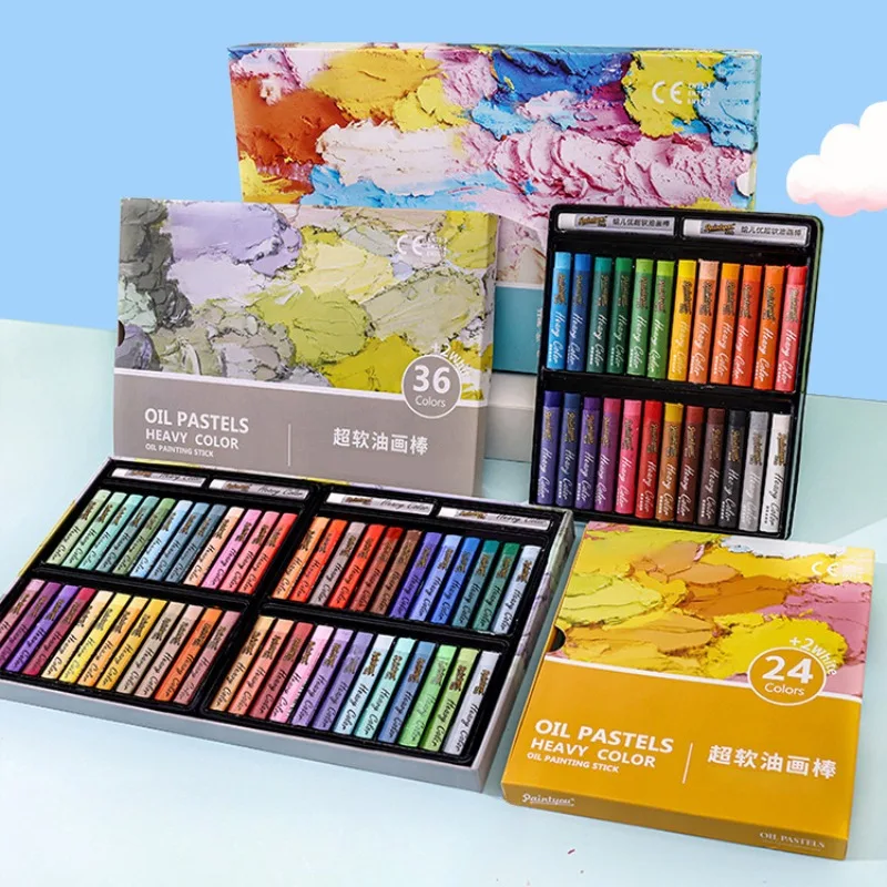 12/36/48 Color Super Soft Oil Pastel Set Macaron Morandi Color Student Art Graffiti Texture Painting Creation Special Oil Pastel