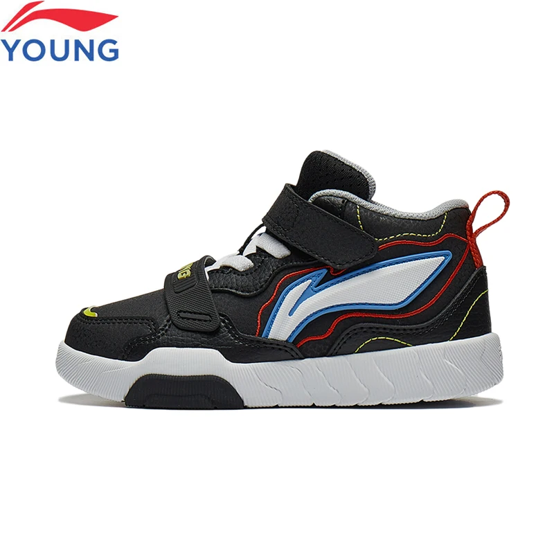 Li-Ning Boys TONG MENG Sports Style Shoes Kids Child Wearable LiNing Cushion Sport Shoes Comfortable Leisure Sneakers YKNT126