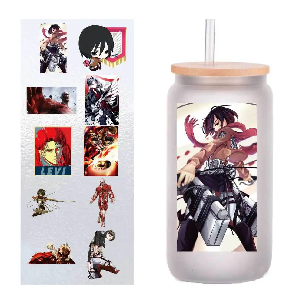 

10 PCs/Pack Allen Sanli UV transfer stickers Crystal label Cup stickers customized four inches.