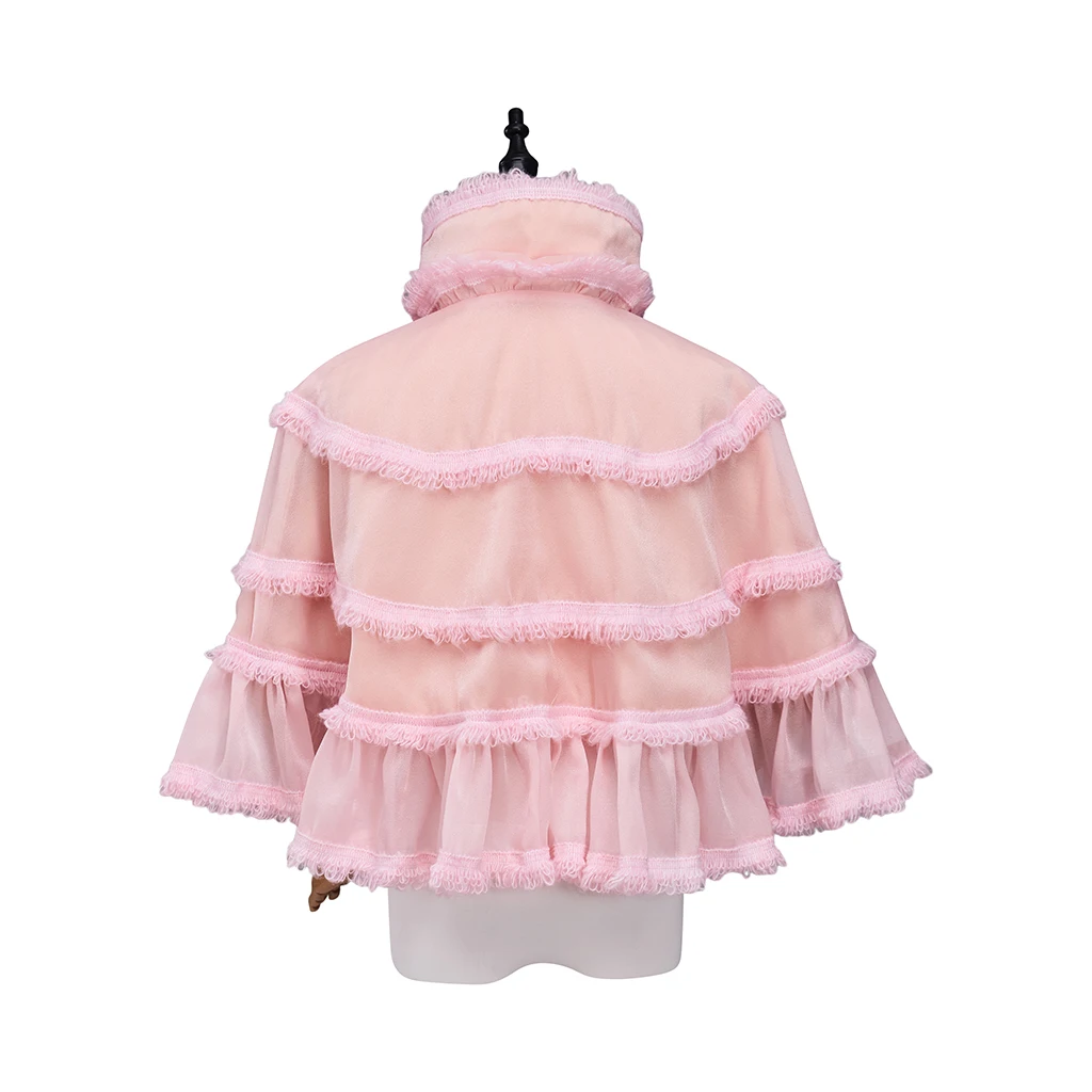 المرأة الفيكتوي خمر مساء شال كيب لطيف الكشكشة قصيرة أثيري عباءة الأميرة Capelet شالات الزفاف لفستان الزفاف #4