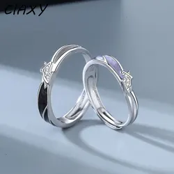 CIAXY Silver Color Zircon Unicorn Rings for Women Valentine's Couple Wedding Opening Ring Original Jewelry Anillos