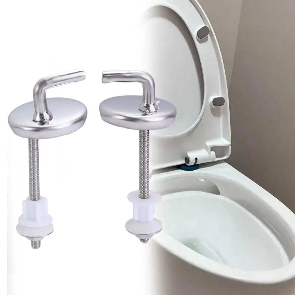 Stainless Steel Toilet Seat Hinge Universal Design Heavy Duty Toilet Lid Hinges Replacement Parts No Noise with Mounting Washer