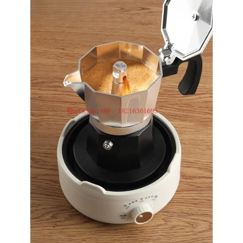 Double valve mocha pot set Outdoor brewing coffee pot Hand grinder coffee machine Full set