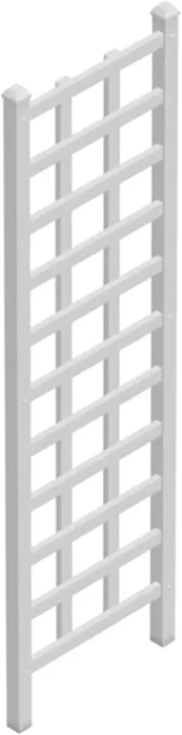 

22x75 Inch White PVC Outdoor Garden Trellis with Ground Anchors, Durable & Easy to Clean