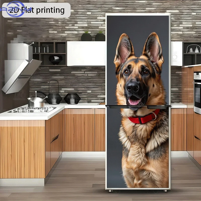 Loyal Dog Alert Standing Ears Theme Design Wall Sticker Decoration Wallpaper Self-Adhesive for Cabinets And Wardrobes, Modern
