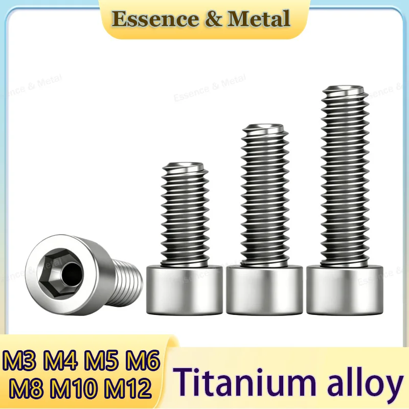 Titanium Alloy Bolts Through-Hole Cup Head Screws M3 M4 M5 M6 M8 M10 M12 Cylindrical Head Hexagon Socket Hollow Hollow Screws