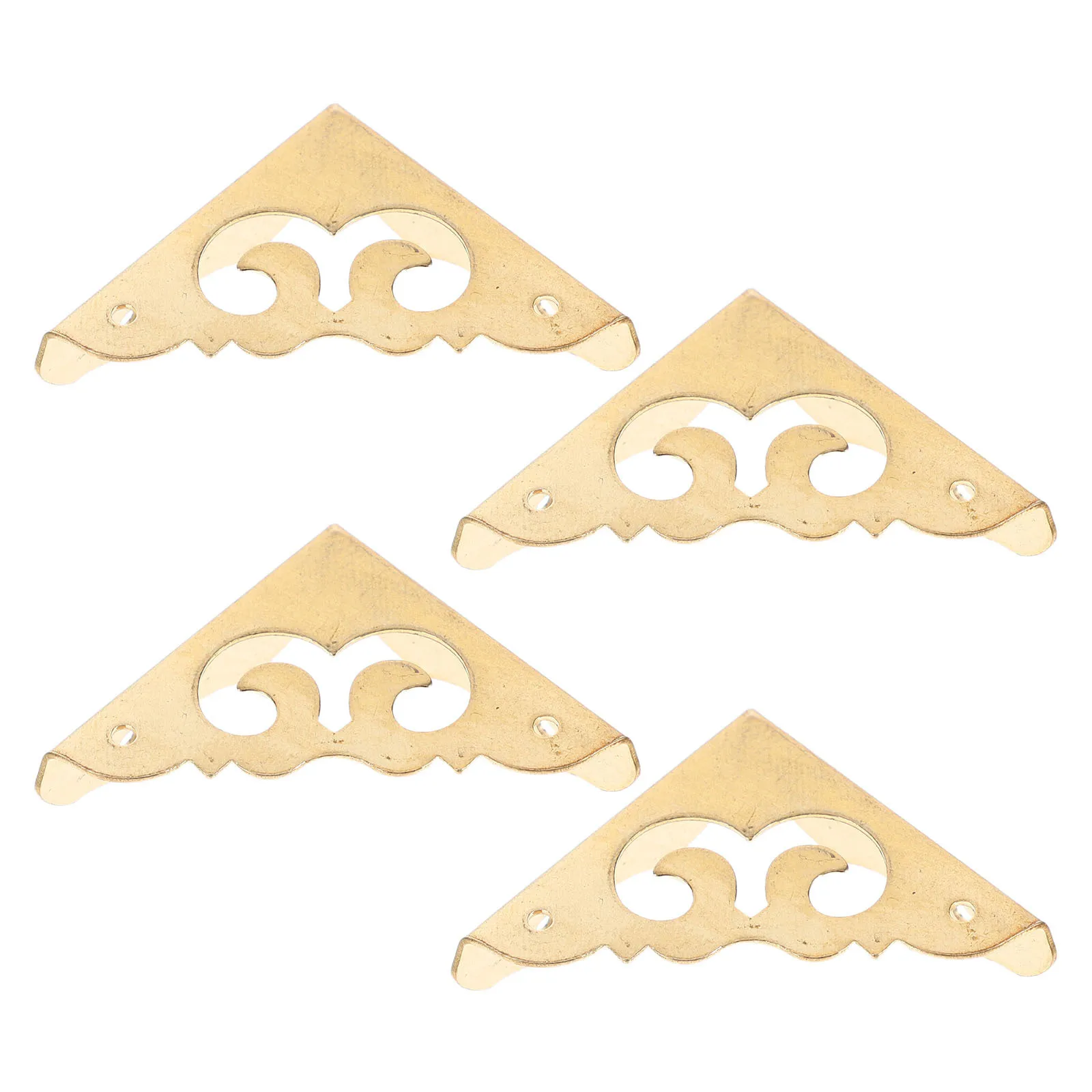 

4 шт., угловые протекторы для деревянной коробки, винтажные металлические треугольные защитные ограждения для краев, декоративный стиль, футляр для ювелирных изделий, мебельная фурнитура