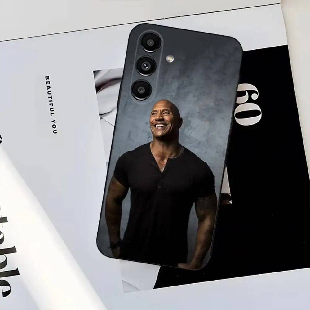 حافظة هاتف The Rock Dwayne Johnsons لهاتف سامسونج S25، S24، S23، S22، S21، S20، S10، Ultra، Plus، Lite، FE، غطاء أسود من السيليكون الناعم