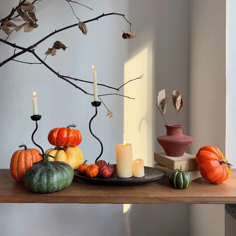 Harvest Festival Simulation Pumpkin Festival Atmosphere Decorative Ornament Pumpkin Props Desktop Candlestick