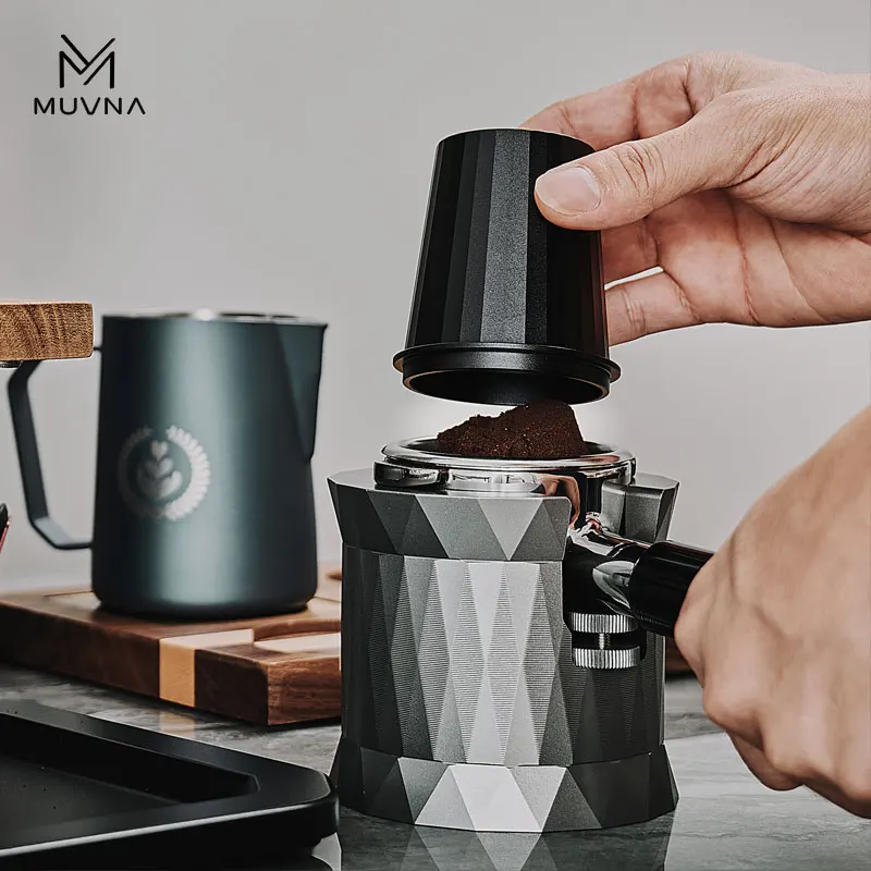 MUVNA Espresso Dosing Cup, Compatible With 51/54/58mm Portafilter Filters, Espresso Accessories, Aluminum(Black/Grey)