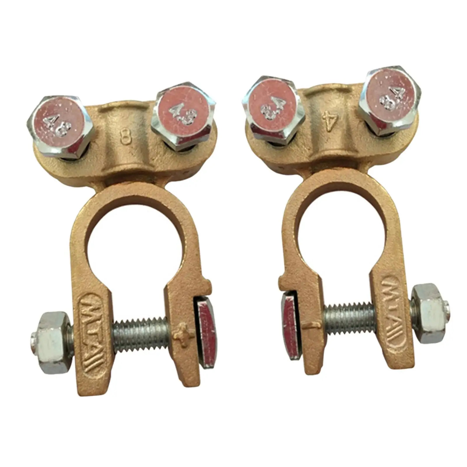 2 Pieces Brass Battery Terminals Connector Clamps for RV Motorbike Truck